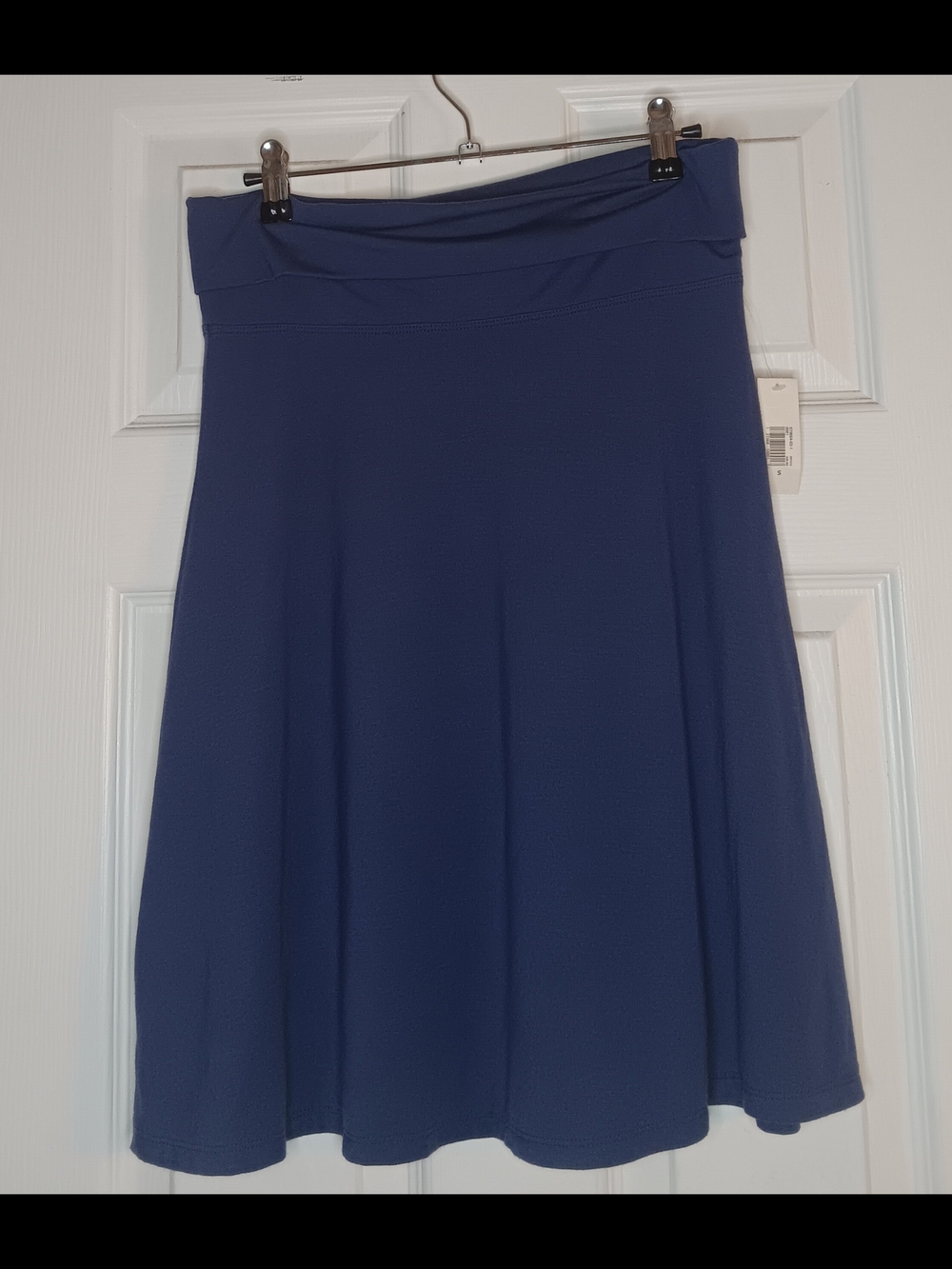 Old Navy Blue A-Line Small Skirt with Fold-Over Waistband